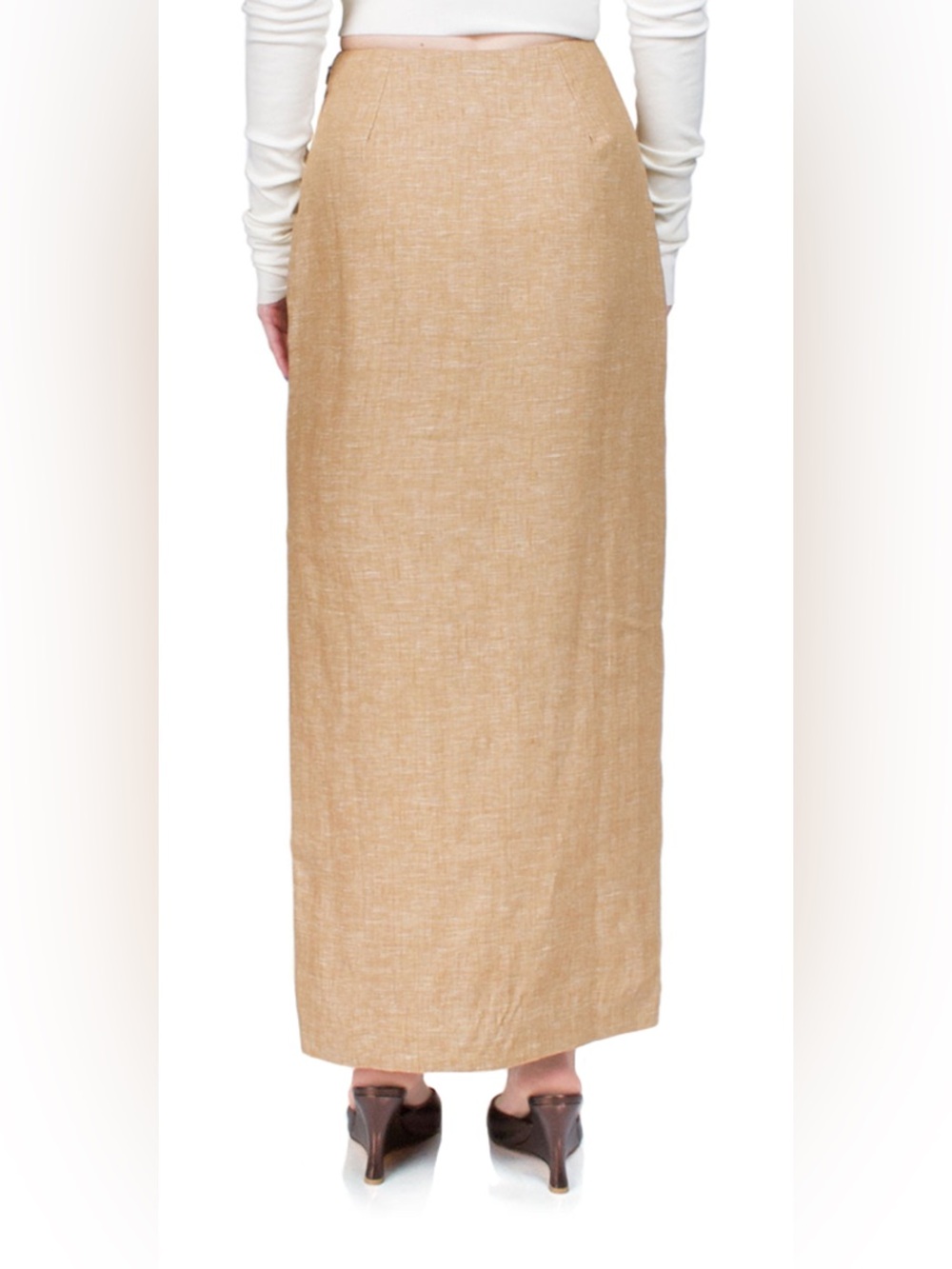 POSSE 100% Linen Nancy Pencil Skirt in Walnut Size XXS VGUC - Picture 4 of 8